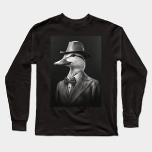 Duck in Suit and Hat Long Sleeve T-Shirt